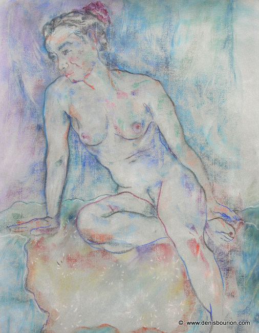 Denis Bourion - Florence Bourbon au pastel sec 500x650mm